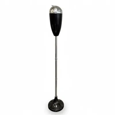 Lot 018 
Mid-Century Modern Chrome and Black Standing Bullet Ashtray, Adjustable Height