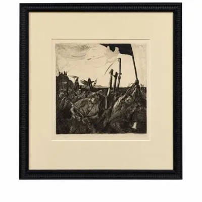 Lot 016  
Käthe Kollwitz, Losbruch, Framed Etching