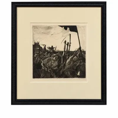 Lot 035   
Käthe Kollwitz "Losbruch" (Outbreak) Framed Etching