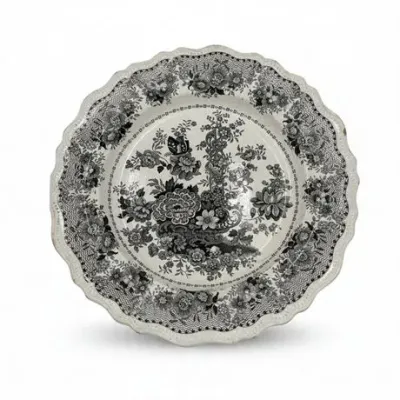 Lot 056   
Antique Staffordshire Black Transferware Scalloped Floral Deep Plate
