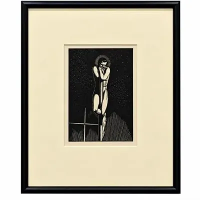 Lot 007   
Rockwell Kent, 1930, "Masthead", Wood Cut Print