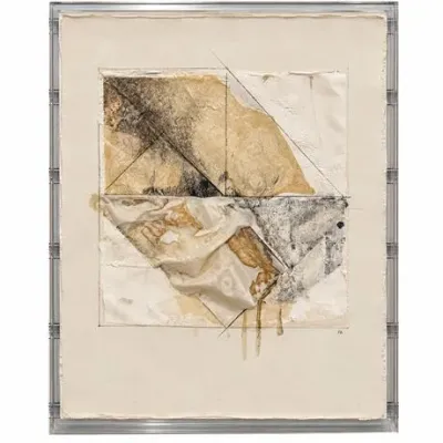 Lot 118  
Mixed-Media Abstract Relief Collage in Acrylic Shadowbox