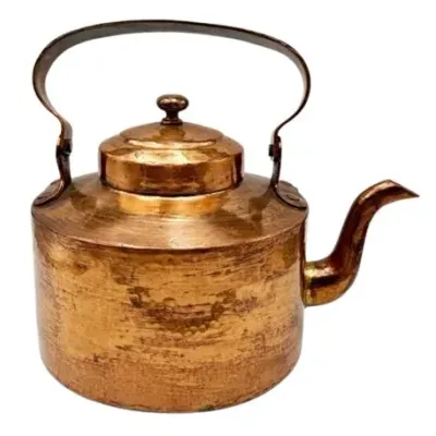 Lot 081   
Afghan Metal Works Peshawar Hammered Copper Tea Kettle