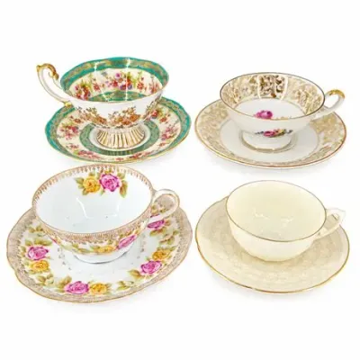 Four Cup & Saucer Sets – Royal Albert, Alka Bavaria & Lenox