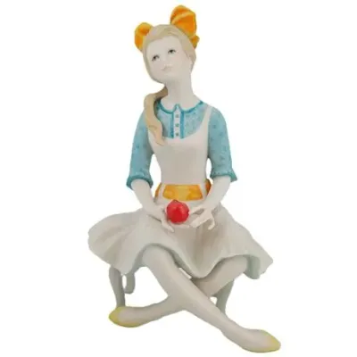 Cybis Pollyanna Porcelain Figurine – Seated Girl Holding an Apple