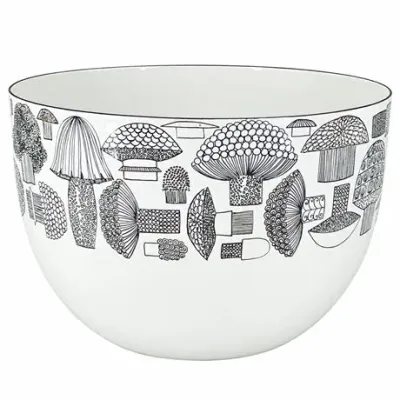 Finel Finland Black & White Mushroom Enamel Bowl