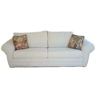 Cream Striped Sealy Sleeper Sofa with Posturepedic Mattress