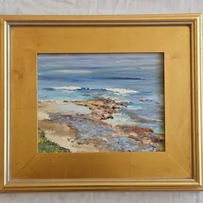 Painting  "Low Tide, La Jolla" By Diego-based artist Joan Boyer 