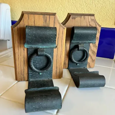 Pair Of Wrought Iron Bookends/Stands