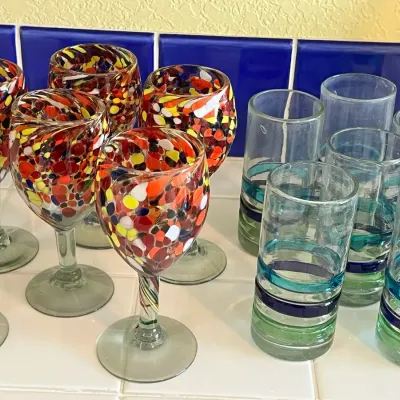 Hand Blown Glass Stemware And Glasses