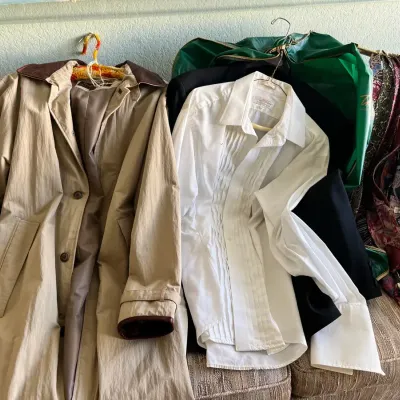 Men's Timberland Raincoat, Tuxedo, And Tie Collection
