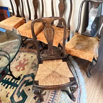 Set Of 5 French Provincial Dining Chairs