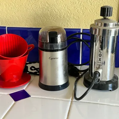 Vintage Velox Espresso Maker And  Coffee Accessories