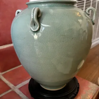 Crackle Glazed Ceramic Vase