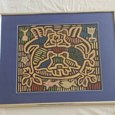 Framed Mola Textile