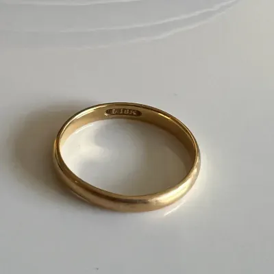 18k 4.48g Gold Men's Wedding Band Size 12.5