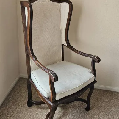 Vintage French Country Wingback Armchair – Needs Seat Repair