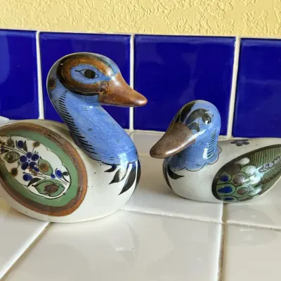 Tonala Pottery Duck Figurines