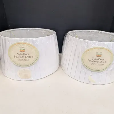 Pair Of New Martha Stewart Side-Pleat Bouillotte Shades