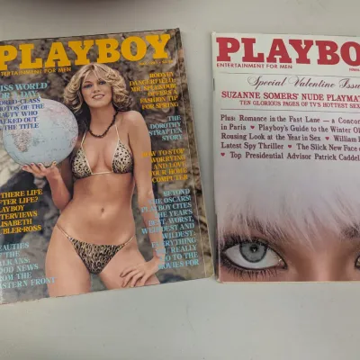 9 - Vintage 1980's Playboy Magazines