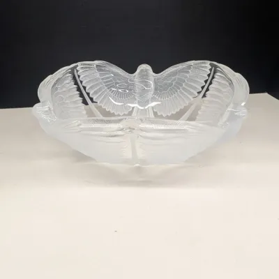 Cristal d'Arques France Lead Crystal Flying Eagle Motif Bowl