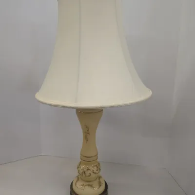 Vintage Hand Painted Custard Glass Table Lamp