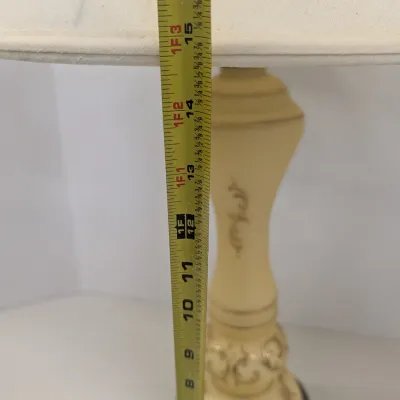 Vintage Hand Painted Custard Glass Table Lamp