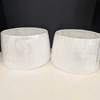 Pair Of New Martha Stewart Side-Pleat Bouillotte Shades