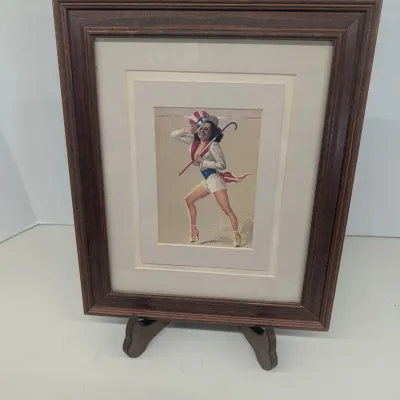 Framed Patriotic Pin-Up Art Print by Rolf Armstrong