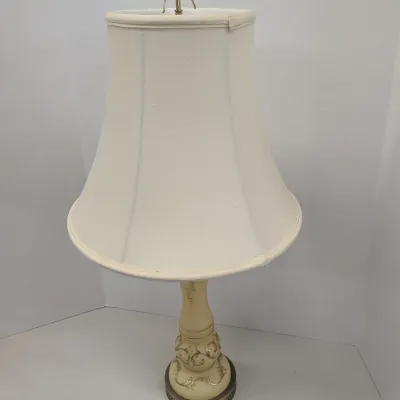 Vintage Hand Painted Custard Glass Table Lamp