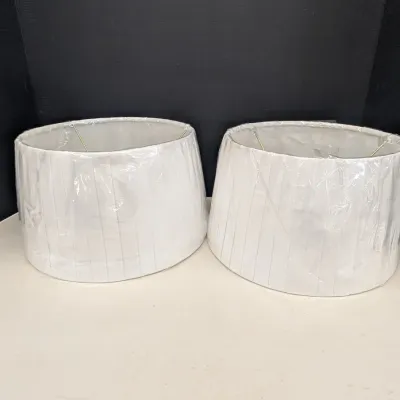 Pair Of New Martha Stewart Side-Pleat Bouillotte Shades