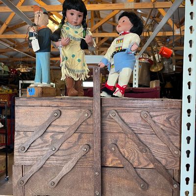 Sale Photo Thumbnail #36: vintage dolls, sewing box