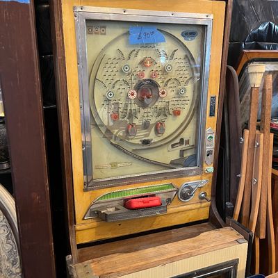Sale Photo Thumbnail #20: Vintage Mechanical Japanese Panchinko Machine with wooden cabinet