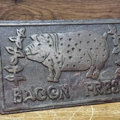 Sale Photo Thumbnail #183: Lot 254: Cast-iron bacon press