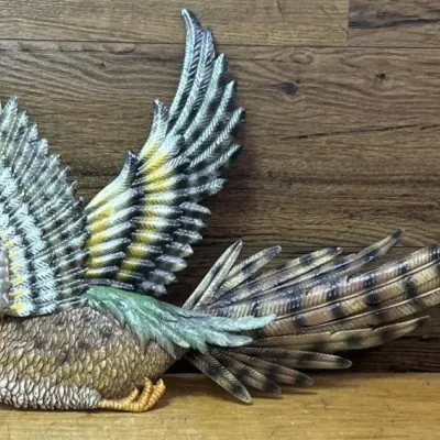 Sale Photo Thumbnail #523: Lot 623: Vintage Wall Pheasant- 24”- Risen/Metal