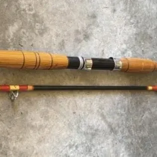 Sale Photo Thumbnail #97: Lot 170: Vintage two-piece fiberglass spinning rod,