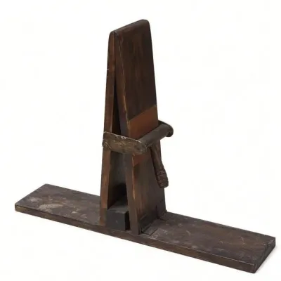 Sale Photo Thumbnail #44: Lot 117: Antique wooden stitching clamp or harness maker's vise -
20x16