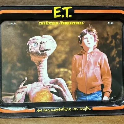 Sale Photo Thumbnail #548: Lot 648: Vintage E.T. Lap TV tray/ 17 1/2 x 12/some dents