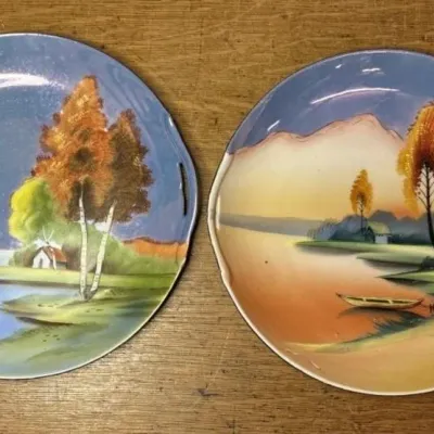 Sale Photo Thumbnail #647: Lot 751: Lusterware cake plates