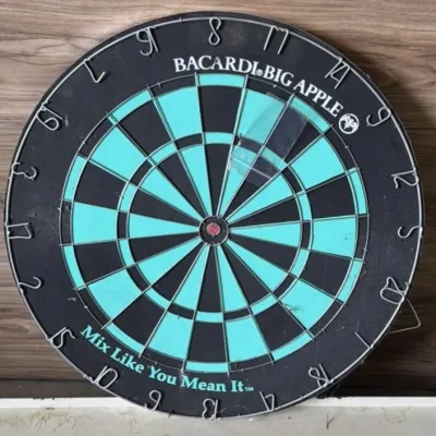 Sale Photo Thumbnail #346: Lot 447: Pro Bacardi promo big apple dartboard - 17 inches wide