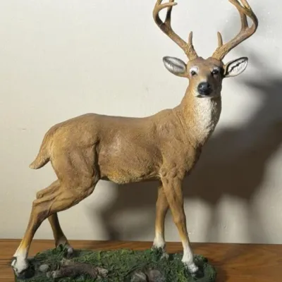 Sale Photo Thumbnail #139: Lot 210: Rustic polyresin buck deer statue