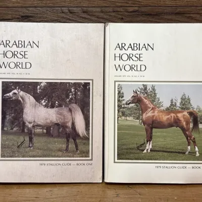 Sale Photo Thumbnail #504: Lot 604: Vintage Arabian horse world books January 1979, volume 19 book one and two