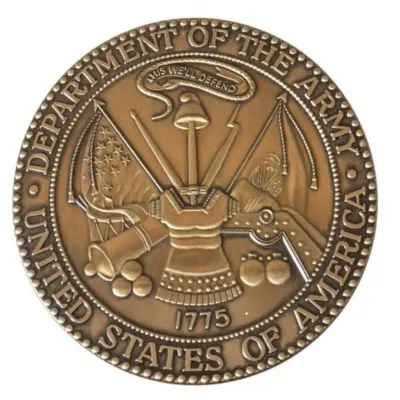 Sale Photo Thumbnail #12: Lot 12: U.S. Department of the Army challenge coin commemorative medallion