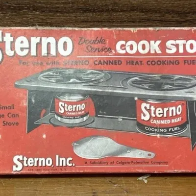 Sale Photo Thumbnail #533: Lot 633: 1950s Sterno double service cook stove