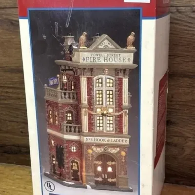 Sale Photo Thumbnail #300: Lot 401: Porcelain lighted firehouse