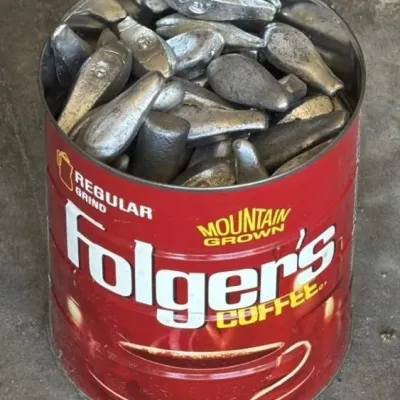 Sale Photo Thumbnail #91: Lot 164: Lead fishing weights - 36 pounds