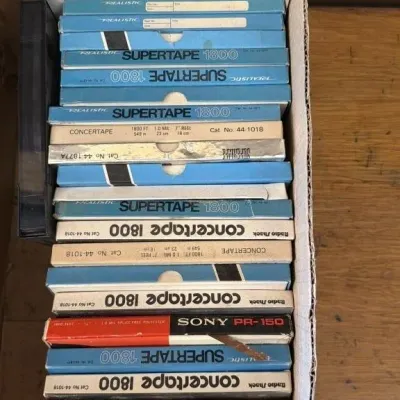 Sale Photo Thumbnail #194: Lot 265: Miscellaneous homemade music reel to reel tapes recordings