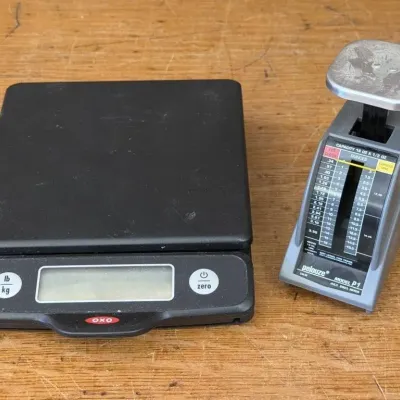 Sale Photo Thumbnail #402: Lot 503: OXO 5lbs kitchen scale & 16oz postage scale