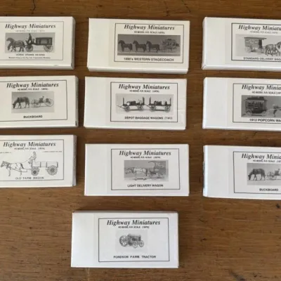 Sale Photo Thumbnail #297: Lot 369: HO railroad scale highway miniature wagons