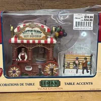 Sale Photo Thumbnail #513: Lot 613: Lemax Village collectible, cotton candy stand
